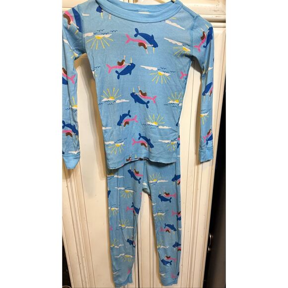 Hanna Andersson Kids Long John 100% Organic Cotton Pajama Set Multicolor Sz 6-7 - Picture 5 of 8